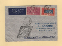 Dahomey - 1er Voyage Aeromaritime - Mars 1937 - Cotonou Bordeaux - Air France - Covers & Documents