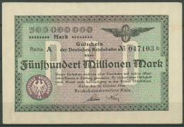 Deutsche Reichsbahn Köln 500 Millionen Mark 1923, Fast Kassenfrisch (K942) - Autres & Non Classés