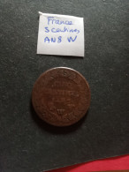 CL8 - FRANCE - PIECE 5 Centimes AN8 W - En L'etat - 1792-1804 1ère République (An I – An XII)