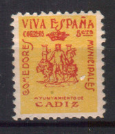 SPAIN STAMPS . CIVIL WAR LOCAL MUNICIPAL CADIZ-CADIX, MNG - Andere & Zonder Classificatie