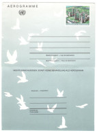 ARCHITECTURE, BIRDS, AIR LETTER, VEREINTE NATIONEN S12 AEROGRAMME,1992, UNITED NATIONS - Airmail
