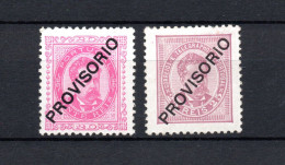 Portugal 1892 Old Overprinted Provisorio Stamps (Michel 83/84) Nice MLH - Ungebraucht