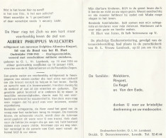 Albert Philippus WALCKIERS  -Oud-Strijder 1940-1945 -Oorlogsverminkte -Verscheidene Eretekens - °OLVr Lombeek 1916 +1970 - Todesanzeige