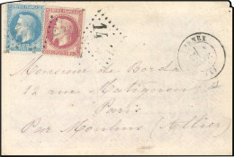 29+32 - 20c.+80c. Lauré (timbres Rajoutés, Suite Immersion) Obl. GC 1484 S/lettre Frappée Du CàD De FERNEX Du 4 Janvier  - War 1870