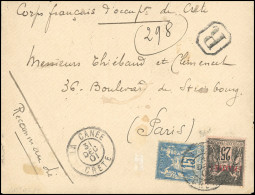 90+LEVANT 4 - BEYROUTH. 15c.+1pi. S/25c. Levant Français Obl. Du CàD LA CANEE - CRETE Du 31 Décembre 1901 S/lettre Recom - 1849-1876: Classic Period