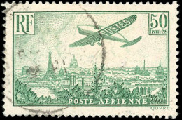 14 - 50F. Avion Survolant Paris Vert-jaune. Obl. Légère. Bien Centré. SUP. - Other & Unclassified