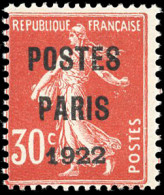 32 - 30c. Rouge. POSTE PARIS 1922. TB. - Other & Unclassified