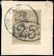 25 - 25c. S/3c. Gris. Obl. S/petit Fragment. TB. - Other & Unclassified