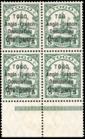 33b - 1p. S/5pf. Vert ''TOG'' Dans Bloc De 4. Bas De Feuille. SUP. - Other & Unclassified