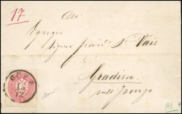 24 - 5k. Rose, ND, (entier Découpé), Obl. S/lettre Frappée Du CàD GORZ Du 15/12 à Destination De GRADISCA - ITALIE. Arri - Other & Unclassified
