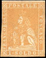 11 - 1s. Ocre. Marges Courtes Verticalement Sinon Très Frais Et Bien Conservé. Cote Et N° SASSONE. Certificat BOTTACCHI. - Tuscany