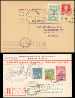 231Aa+231Ba - Zeppelin LZ 127. Graf Zeppelin. 3ième Traversée De L'Atlantique Sud De 1931. 2 Plis Du Retour Partis D'ARG - Zeppelins