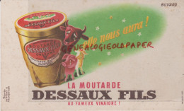 45- ORLEANS - BUVARD MOUTARDE DESSAUX FILS  AU FAMEUX VINAIGRE - -IMPRIMERIE DELCEY DOLE - Mosterd