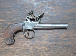 Pistolet à Silex à Coffre - Type Queen Ann - Balle Forcée Cal 10,5 Mm - BE - Armas De Colección