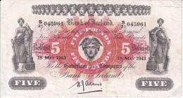 BILLETE DE IRLANDA DE 5 POUND DEL AÑO 1943  (BANKNOTE) - Ireland