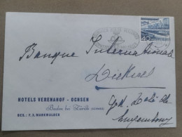 Enveloppe, Hôtels Verenahof Ochsen, Baden Bei Zurich 1952 Envoyé à Diekirch Luxembourg - Briefe U. Dokumente