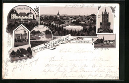 Lithographie Lütjenburg, Ortsansicht Aus Der Vogelschau, Schloss Panker, De Ohle Liese, Blomenburg  - Lütjenburg