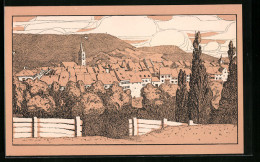 Künstler-AK Liestal, Stadtbild Von Westen  - Liestal