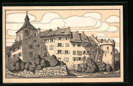 Künstler-AK Liestal, Oberes Tor Und Thomasturm  - Liestal