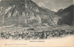 [-5%] SUISSE - Sierre - Rothhorn - Vue Densemble - Eglise - Ville - Montagnes - Edit Charnaux Frères - Carte Postale Anc - Sierre