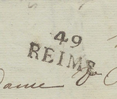 1820 Partie LAC Rheims Reims Marque Postale « 49 REIMS » Pour Rouen Vve Lecouteulx COMPTE VENTE VIN DE CHAMPAGNE - 1801-1848: Vorläufer XIX