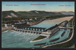 Künstler-AK Augst, Rheinkraftwerke Und Wyhlen-Baden  - Augst