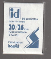 POCHETTE 50 POCHETTES DOUBLE SOUDURE FOND NOIR HAWID 20/26 (coq Et Blason) - Bandes Cristal