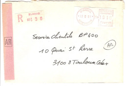 Vignette MOG Guichet HAUTE GARONNE 1984 BLAGNAC LETTRE RECOMMANDEE EINSCHREIBEN REGISTERED COVER AR - 1981-84 Types « LS » & « LSA » (prototypes)