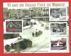 BLOC FEUILLET N°F3183 NON DENTELE 90 ANS DU GRAND PRIX DE MONACO  NEUF** Superbe Et Rare - Errors And Oddities