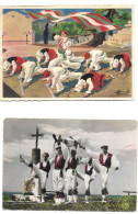 Delcampe - (64) Lot De 10 Cartes CPSM-CPM De  Danseurs Basques Et Catalans     (Toutes Cartes Scannées) - Tänze