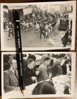 2 Photos Du 4/5/1952, BERGERAC 24, Militaria, Fête Du 26è RI, Défilé Musique Du 26è RI Et Banquet, Photos BONDIER - Orte