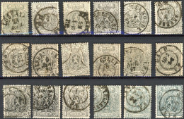 Delcampe - N° 23A, Superbe Lot De 18 Ex En TB Qualité - Nuances, Oblitérations. Superbe - 1866-1867 Kleine Leeuw