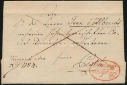 1833 Franco Levél / Cover Piros/red "Presburg / Franco" - Pesth - Other & Unclassified