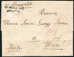 1833 Bélyeg Előtti Portós Levél Teljes Tartalommal, Hibás "CRNOSTADT" (Cronstadt) Bélyegzéssel Bécsbe - Other & Unclassified