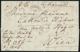 1846 Bélyeg Előtti Portós Levél "KÖRMEND" Korai Kétkörös Bélyegzéssel Bécsbe - Other & Unclassified
