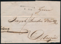 1847 Bélyeg Előtti Portós Levél "M:VÁSÁRHELY" - Debrecen - Other & Unclassified