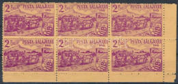 ** Zilah II. 1945 2P ívsarki 6-os Tömb Bodor Vizsgálójellel - Other & Unclassified