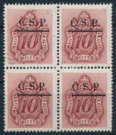 ** Rozsnyó 1945 Barnaportó 10f Négyestömb. Signed: Bodor (60.000) - Other & Unclassified