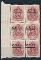 ** Rozsnyó 1945 Barnaportó 40f Hatostömb. Signed: Bodor (ráncok / Creases) (108.000) - Other & Unclassified