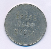 ~1900. "Egész Napi Munka" Cu-Ni Dohánygyári Bárca (38mm) T:XF, Patina - Unclassified