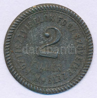~1920. 2f "BP. Köztisztviselők Fogy. Szövetkezete" Fe Lemez Szükségpénz T:XF-VF, Patina - Unclassified
