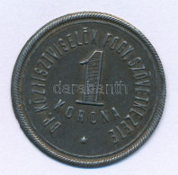 ~1920. 1K "BP. Köztisztviselők Fogy. Szövetkezete" Fe Lemez Szükségpénz T:XF-VF, Patina - Unclassified