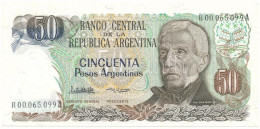 Argentína DN (1985) 50P Pótkiadás T:AU Argentina ND (1985) 50 Pesos Replacement Note C:AU Krause P#314a.2r - Unclassified