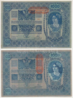 Ausztria 1919. (1902) 1000K, Függőleges "DEUTSCHÖSTERREICH" Felülbélyegzéssel, Mindkét Oldal Német + 1919. (1902) 1000K  - Unclassified