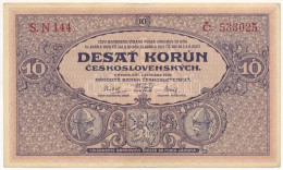 Csehszlovákia 1927. 10K "N 144 533025" T:F Szép Papír Czechoslovakia 1927. 10 Korun "N 144 533025" C:F Fine Paper Krause - Unclassified
