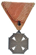 1916. "Károly-csapatkereszt" Zn Kitüntetés Kopott Mellszalagon T:VF Patina 1916. "Charles Troop Cross" Zn Decoration Wit - Unclassified