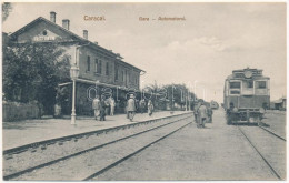 Delcampe - * T2 1917 Caracal, Gara, Automotorul / Railway Station, Motor Vehicle, Train - Unclassified