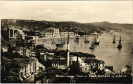 ** T2 Constantinople, Istanbul; Palais De Dolma-Bagthsché Au Bosphore / Dolmabahce Palace At The Bosphorus, Ships - Unclassified