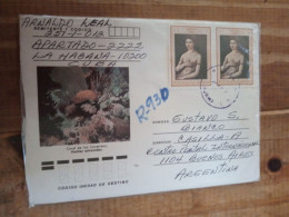 Cuba Reg.letter To Argentina.1992.2457 Raphael*2.1631.venice.1864.forestry.1245.cv7.75+e7rletter Late Posting April 22 - Covers & Documents
