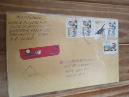Cuba Reg.letter To Uruguay.1999.indep.war Y 3375*2.3371.1367 Bird 1969.cv 17.25.e7rletter Late Posting April 22 - Covers & Documents
